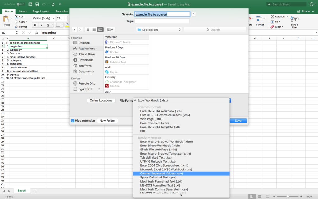 ms excel for mac export a csv with quotes and commas